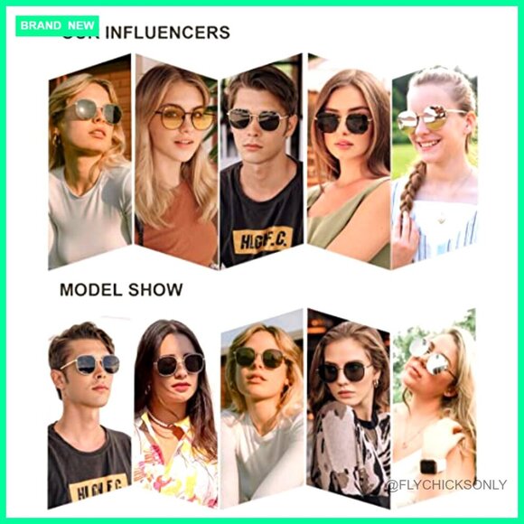 Classic Square Sunglasses Gold Frame UV400 Polarized Metal Shades main image 6